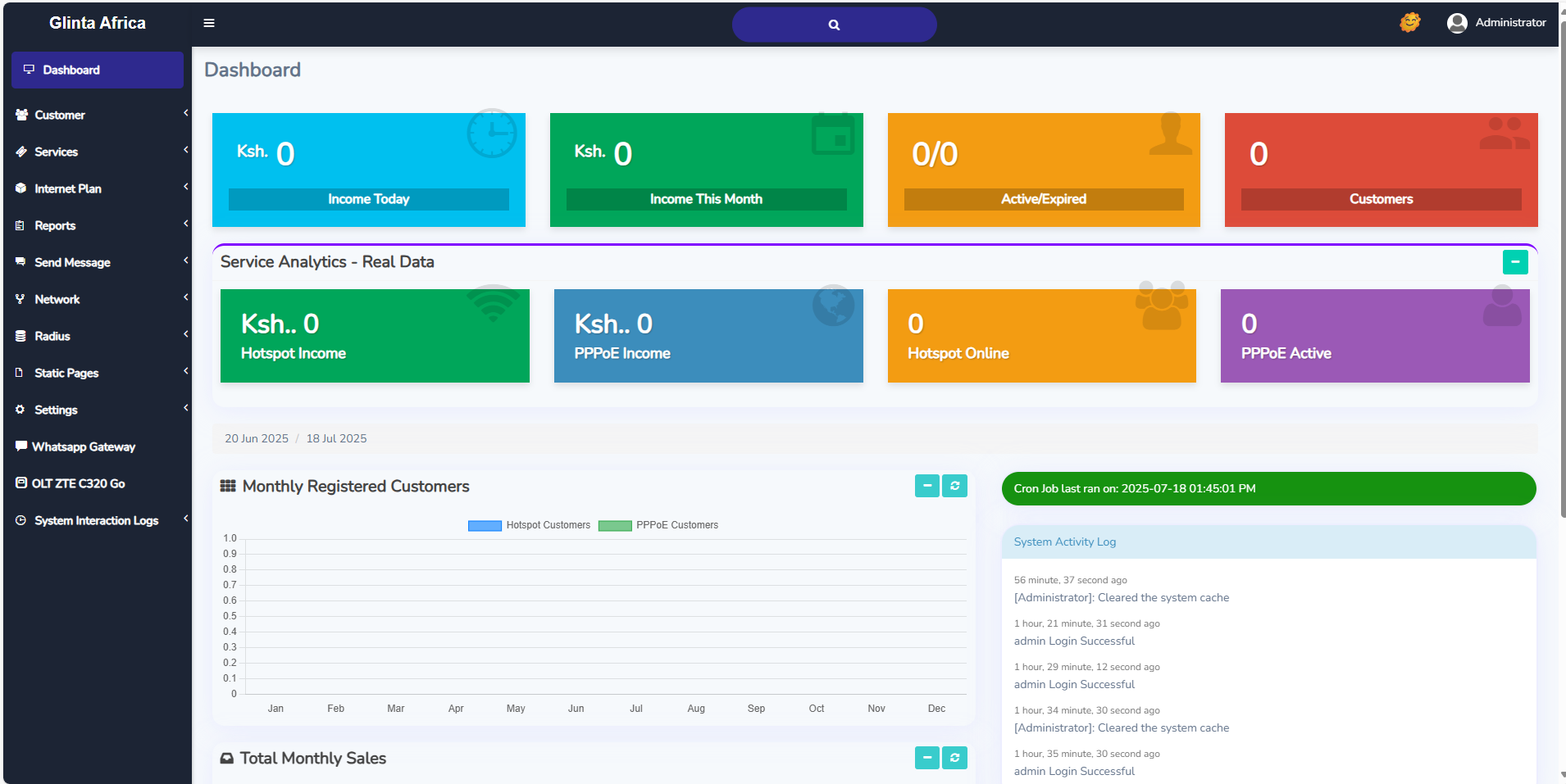 Glinta Africa Dashboard Demo
